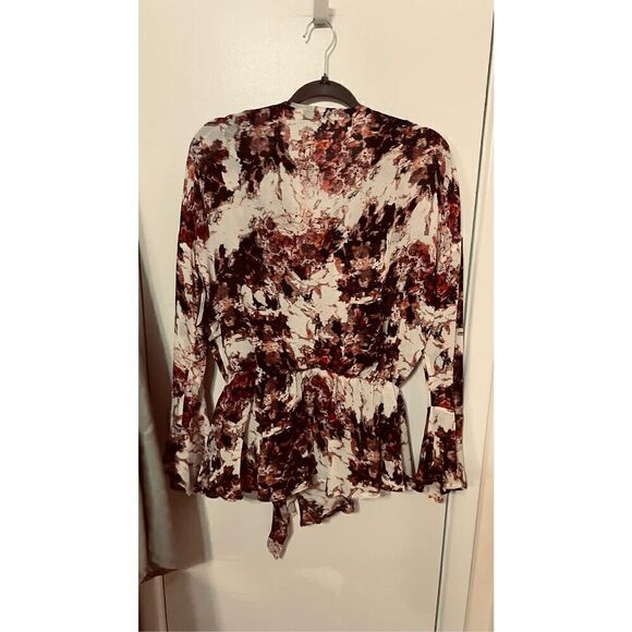 IRO PARADON FLORAL SURPLICE BELL SLEEVE FLORAL BLOUSE SIZE S US SZ 6 FRENCH 36 - Picture 9 of 14